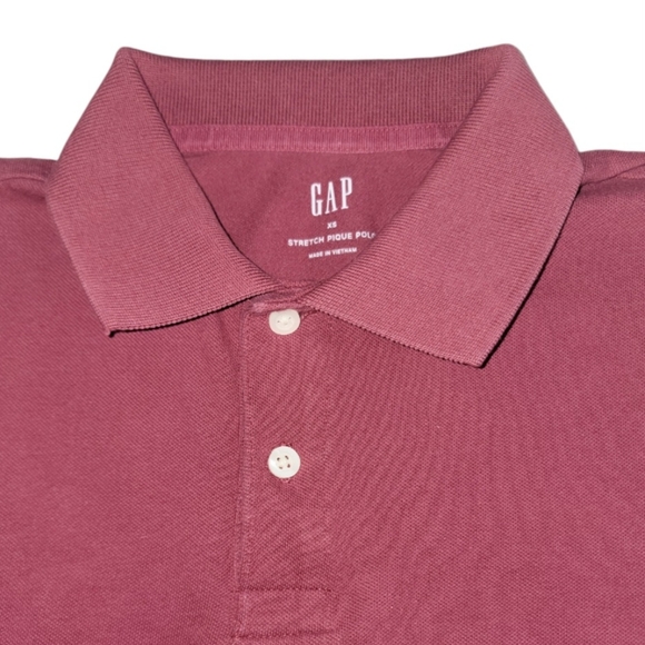 Old Navy Maroon Stretch Pique Polo Short Sleeve Shirt Size: XS - Picture 3 of 6